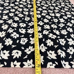 Vintage Fabric Lot Black White Hampton Floral Stripe Daisy Remnants Quilt 9+ YDS
