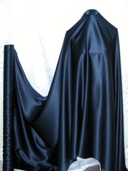 New 100% Pure Silk Satin Charmeuse Fabric Navy Blue Per Yard