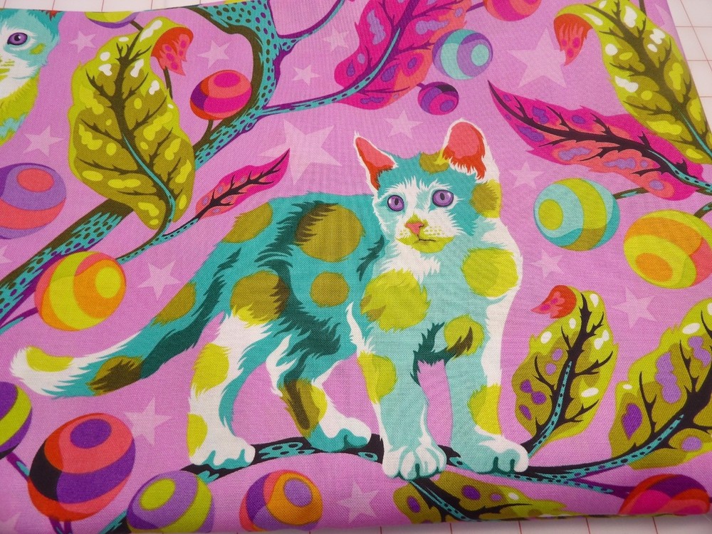 Tula Pink Tabby Road DeJa vu Electyroberry Club Kitty by Half Yard