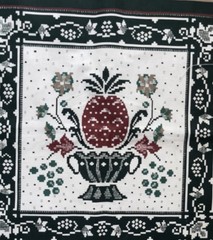 VT Cranston Faux Cross Stitch Pineapple in Vase Pillow Square 17½” to Quilt