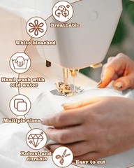 100% Cotton Muslin Fabric by the Yard, 59″x10yd, White Bleached Medium Weight fo