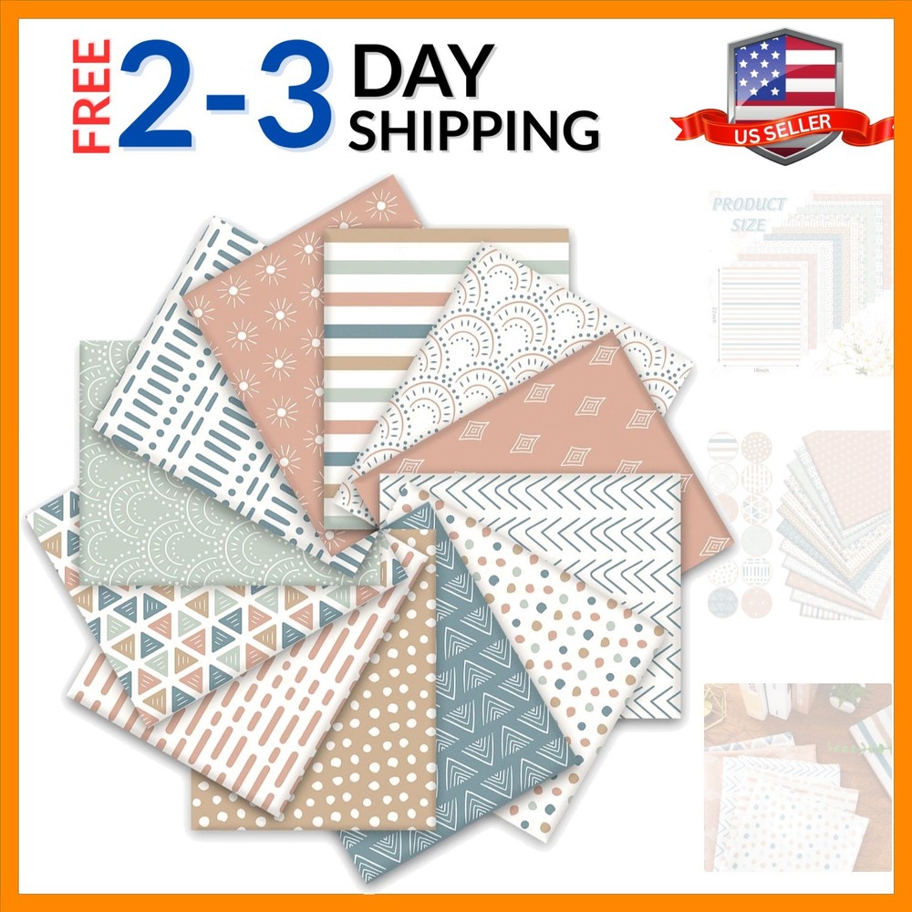 Pastel Boho Fat Quarters – 12 Unique Cotton Fabric Bundles for Sewing & Quilting