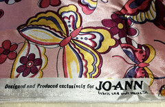 Butterflies Pink Fabric Shiny Satin Polyester JOANN 58″ wide x 73″ long ~2 Yards