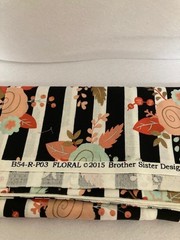 Brother Sister Design Studio – Black & White Stripe Floral Print – 1 1/2 Yards