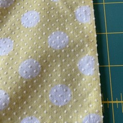 2 Y Vintage Flocked cotton poly batiste fabric DOTTED SWISS White dots on yellow