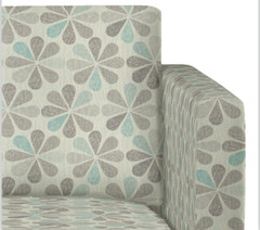 Knoll Dahlia Frostbite MId Century MOD blue and gray CRYPYON Upholstery Fabric