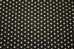 SPOT ON METALLIC-GOLD DOTS ON BLACK FROM KAUFMAN- 100% COTTON FABRIC