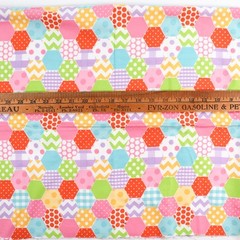 Hexi Print Cotton Flannel The RBD Designers Fabric BTHY Half Yd Bright Pastels