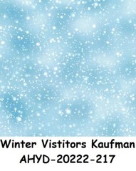 Winter Visitors cotton quilt fabric Kaufman AHYD-20222-254 FROST Grey snow