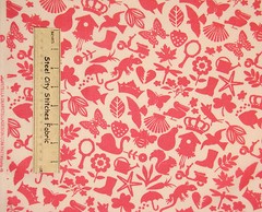 Butterfly Seashell Flower Motif Fabric By The Yard Pink Cotton by Dear Stella