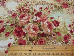 JoAnn Quilting Cotton Fabric Vintage Rose Garden Print 1yd x 44″