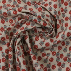 PREMIER PRINTS LADYBUG FORMICA RED BLUE INSECTS NOVELTY FABRIC 6.5 YARDS 54″W