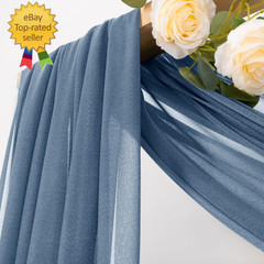 Dusty Blue Wedding Arch Draping Fabric 1 Panel 29″ X 20 FT Extra Long Gauze Drap