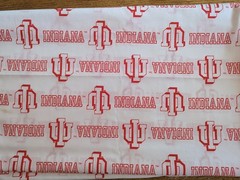 Indiana University Hoosiers Cotton Fabric IU Logo Crimson Cream 120″ 3.33 Yards