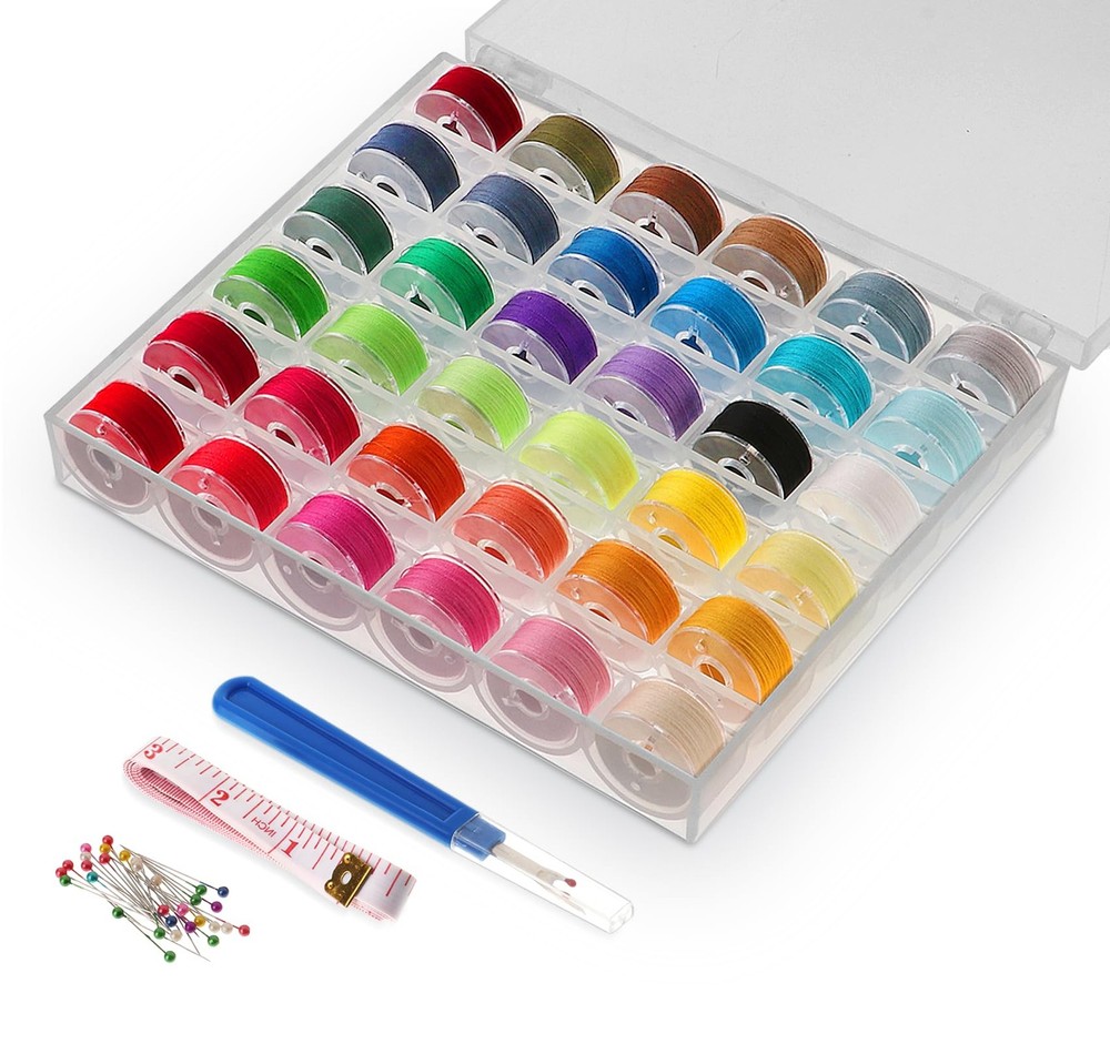 StiVerse 36 Colors Bobbin Thread Size A Class 15 (SA156), 36 (36PCS)