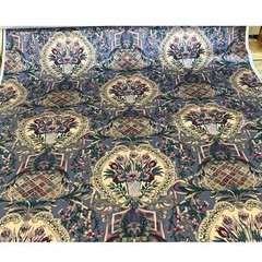 Vtg Margin Designs Upholstery Fabric Floral Vibrant Purple Lavender Chintz BTY