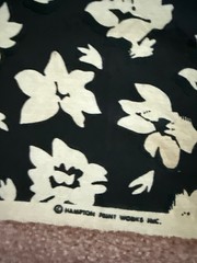 Vintage Fabric Lot Black White Hampton Floral Stripe Daisy Remnants Quilt 9+ YDS