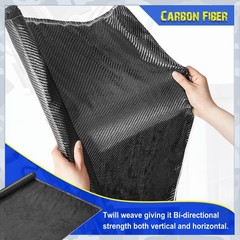 4.17ft Carbon Fiber Fabric Sheet 2×2 Twill Weave 3K 220g for Auto & Boat Repair