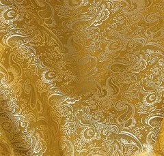 YELLOW GOLD Paisley Metallic Brocade Fabric 60” Sold By The Yard