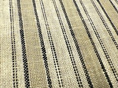 100% Flax Linen Fabric Yarn Dyed Multi Stripe Natural Off White 57