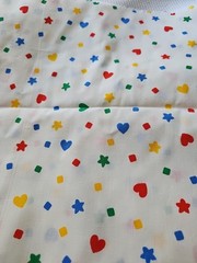 Vintage Whimsical Baby Child Theme Colorful Fabric Pieces Lot 9 Crafts Quilting