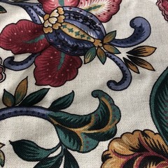Vtg Waverly Pinehurst Linen Jacobean Floral Decorator Upholstery Fabric 4 yd 12″