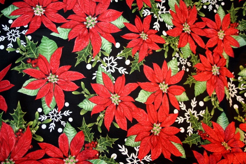 WINTER LODGE POINSETTIAS FROM STUDIO E – 100% COTTON FABRIC