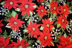 WINTER LODGE POINSETTIAS FROM STUDIO E – 100% COTTON FABRIC