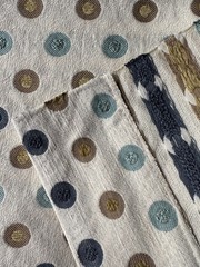 Groundworks Ventana Dots Aqua Designer Fabric Remnant 24″x24″