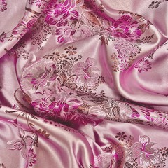 Anais PINK Floral Brocade Chinese Satin Fabric for Cheongsam/Qipao, Apparel, Co