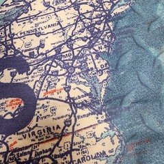 United States Map Fabric Quilt Panel Cotton Road Interstate Diamond Plate Blue