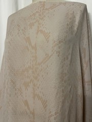 100% French Silk Georgette Python Snake Skin Blush Pink Fabric By The Yard 46″ W