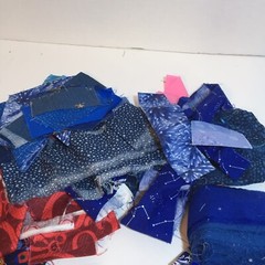 1 Pound 2 Ounces Cotton Print Fabric Quilt Scraps Leftovers D
