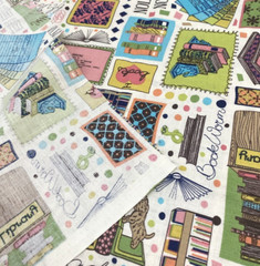 Bookish Jenni Calo Connecting Threads Book Library Cotton Fabric #13