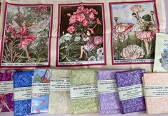 RARE Michael Miller Blossom Flower Fairies Soft Book Fabric Panel + FQ & Pattern