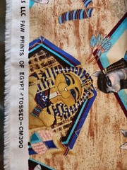 Michael Miller Paw Prints of Egypt Cats Fabric Egyptian 2.58 yds.