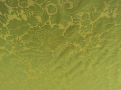 Olive & Gold Damask/Brocade Rose & Leaf Burnished Metallic Gold Matte Olive 54 W