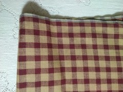 Dark Red & Tan Plaid Gingham Check Homespun Fabric BTHY 18×44 Cotton