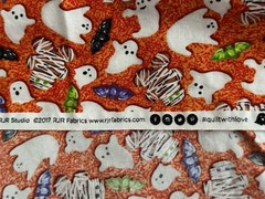 Spooky Snacks Halloween Fabric Candy Cookie Creepy Confections Ghost Mummy 2 yds