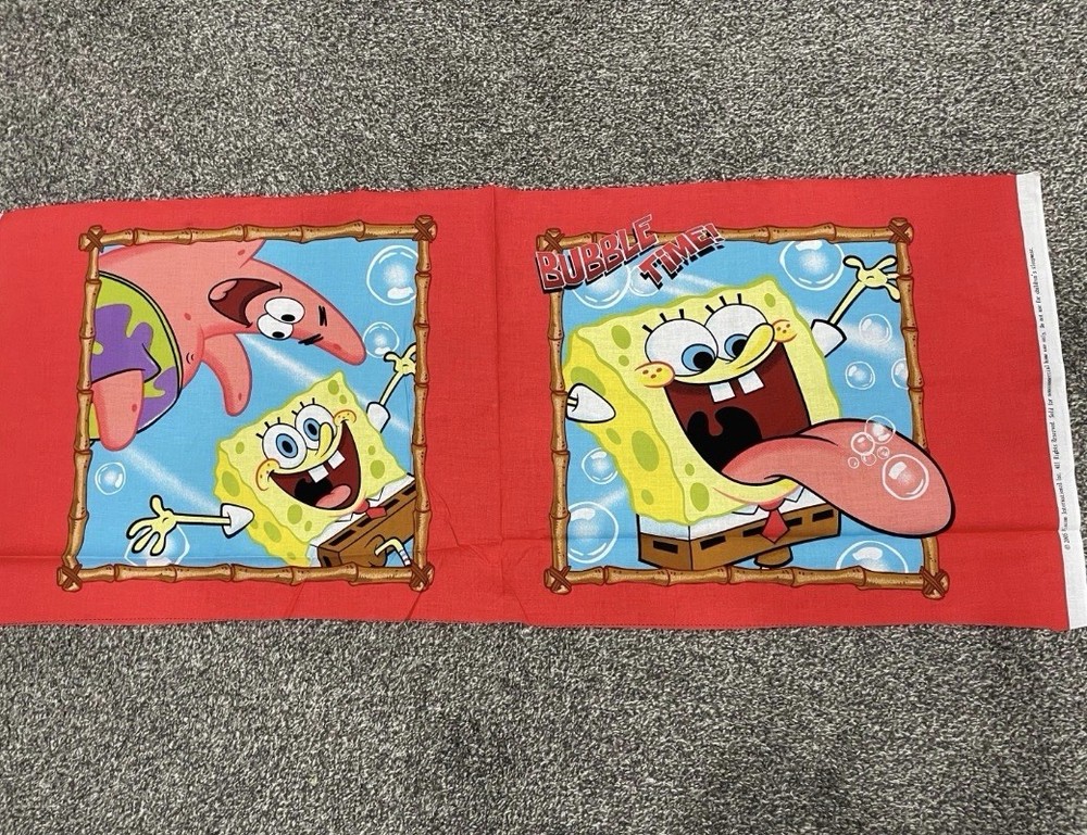 Vintage 2005 Sponge Bob & Patrick Viacom Pillow Cushion Panels NEW