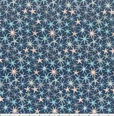 Lewis & Irene – Ocean Pearls – Starfish W/ Pearl Metallic – Dark Blue, BTY