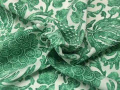 P KAUFMANN BATIK CACTUS GREEN OUTDOOR CUSHION FURNITURE FABRIC BY THE YARD 60″W