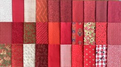 30 RED SHADES Fat / Long Quarter Floral Tonal Blender Quilt Cotton Fabric Bundle
