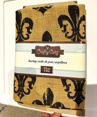 Crafty Cuts Burlap Jute Toile Fabric Beige/Black 1.5 Yds Up to 45″ Wide