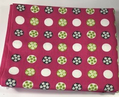 Daisy Dot Floral Print Cotton Chintz Pink Gray Green Home Season Fabric 108″x44″