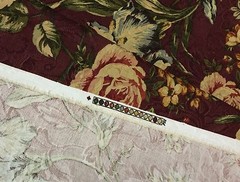 RICHLOOM FLORAL WINE RED VINE DRAPERY CURTAIN CUSHION FABRIC BY THE YARD 54″W