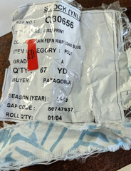 Patagonia Deadstock Fabric SP19 58″w Rain Fern/Dam Blue Polyester – By The Yard