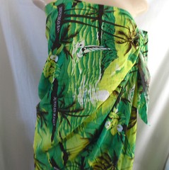 FLORAL PRINT JAMAICA WORDS GREEN BLACK etc RAYON FABRIC BY THE YARD 54″ WIDE
