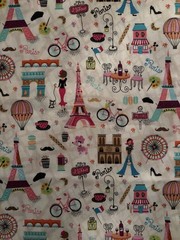 Timeless Treasures Fabric of SoHo Gail-C 2792 Colorful Paris Print 2-Yards