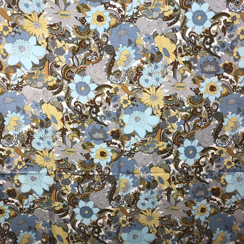 Vtg 60s 70s Skinner Material Fabric BOHO Spring Mills MOD Flower Power 130″